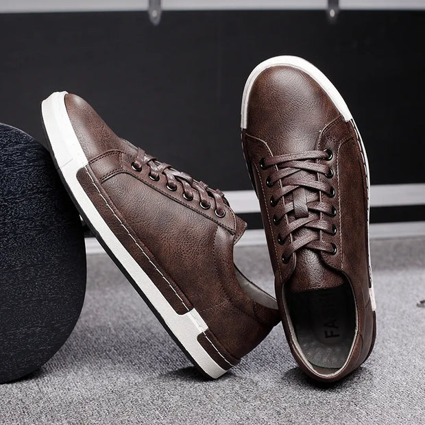 Men Leather Casual Shoes Autumn Sneakers