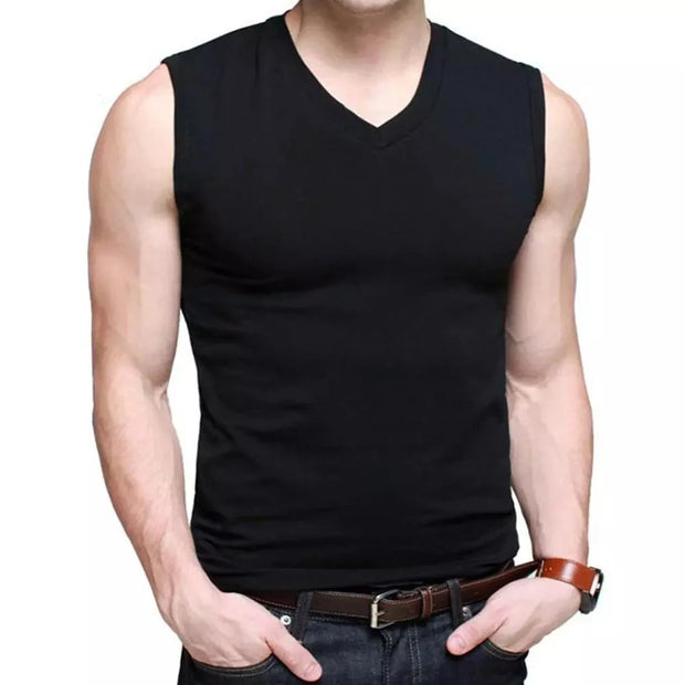 Mens Cotton V-Neck T-Shirts Slim Fit