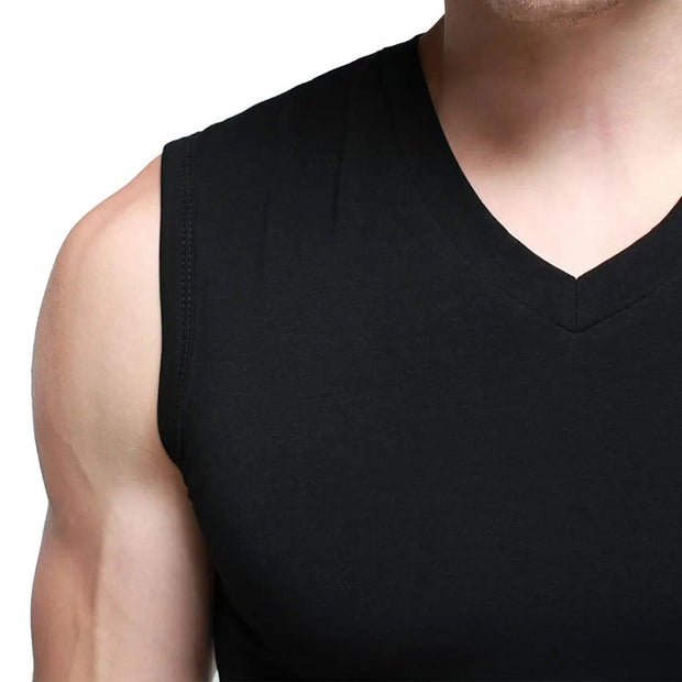 Mens Cotton V-Neck T-Shirts Slim Fit