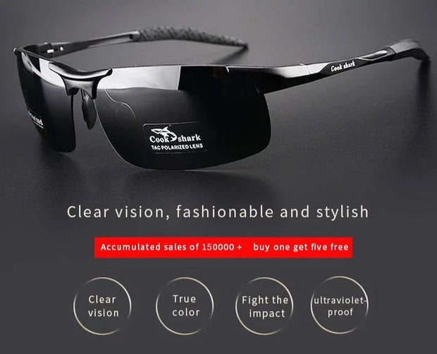 Aluminum men's sunglasses HD polarized