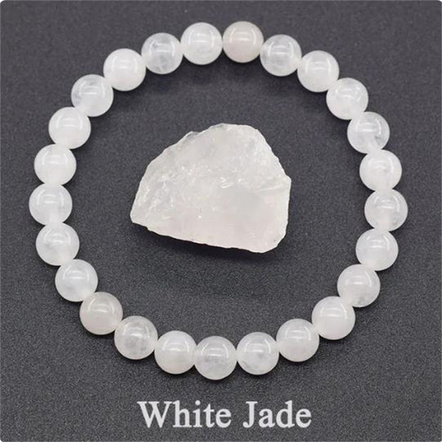 Natural Stone Elastic String Beaded Bracelet