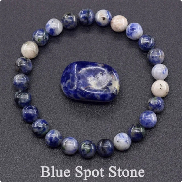 Natural Stone Elastic String Beaded Bracelet