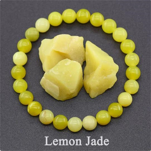 Natural Stone Elastic String Beaded Bracelet