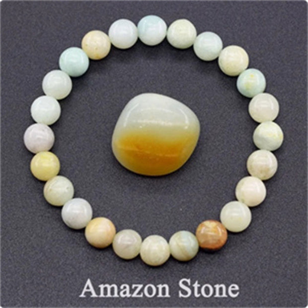 Natural Stone Elastic String Beaded Bracelet