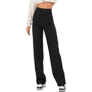 Women's High Waist Loose Straight Trousers