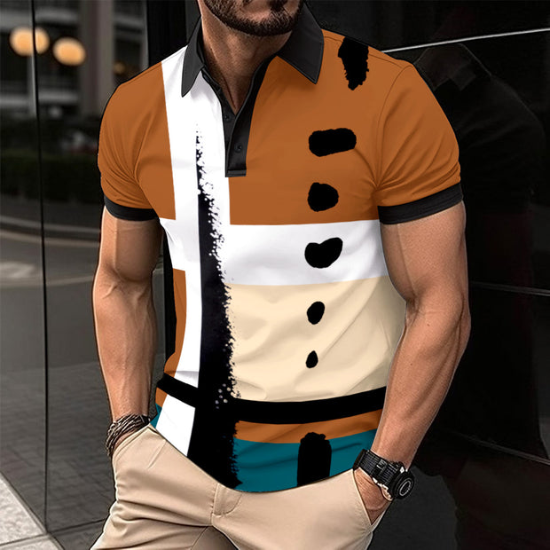 Men's Casual Polo Printed Shirt