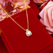 Necklace Set Zircon Gem Pendant Chain Gold Color