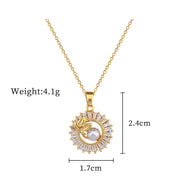 Full Diamond Personalized Round Ring Leaves Necklace And Earrings Suite