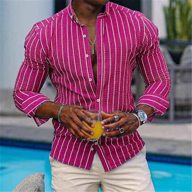 Men's  Long Sleeve Casual Slim-fitting Shirt