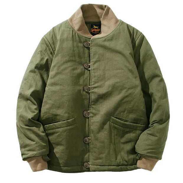 Vintage Army Tac Collar Cotton Jacket for Men