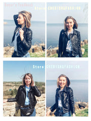 Women leather jackets in colors