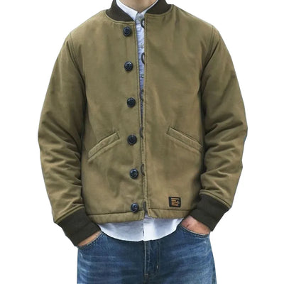 Vintage Army Tac Collar Cotton Jacket for Men