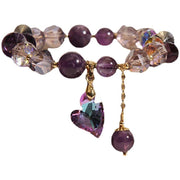 Purple Crystal Heart Bracelet Natural Amethyst