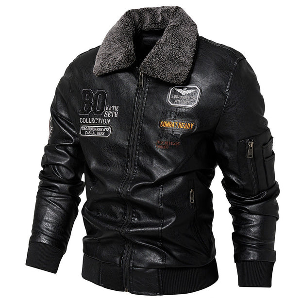 Men's Casual Slim Fit Leather Jacket