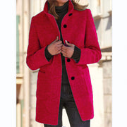Woolen Winter Colar Coat With Pockets