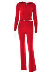 Women Long Sleeve Sweater High Waist Long Pants Set