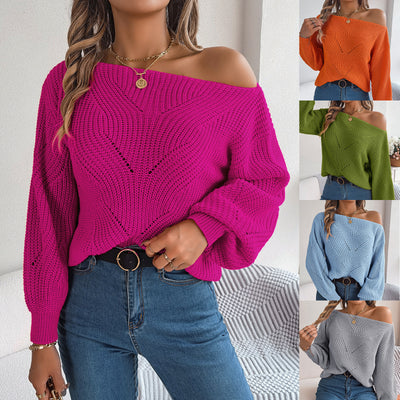 Casual Off-the-shoulder Lantern Sleeve Sweater