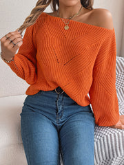 Casual Off-the-shoulder Lantern Sleeve Sweater