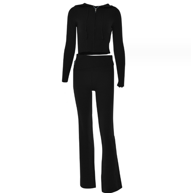 Women Long Sleeve Sweater High Waist Long Pants Set