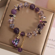 Purple Crystal Heart Bracelet Natural Amethyst