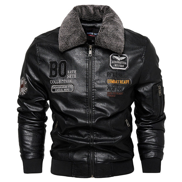 Men's Casual Slim Fit Leather Jacket