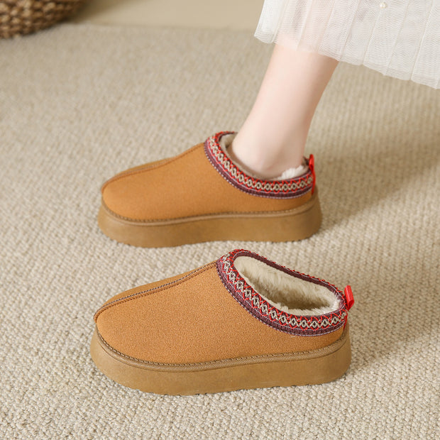 Women's Fleece Cotton Half Slippers