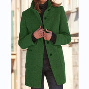 Woolen Winter Colar Coat With Pockets