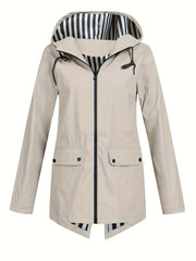 Women's Zipper Hooded Windproof Thin Coat