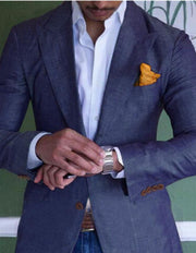 Men's Single Row Two Button Plaid Blazer