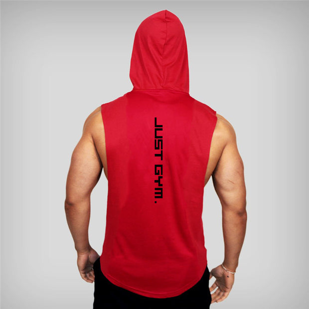 Fitness Vest Men Hooded Loose Top