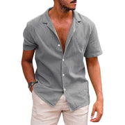 Men's Tops Casual Down Short Sleeve Shirt