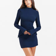 Two Pockets Long Sleeve Dress