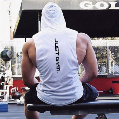 Fitness Vest Men Hooded Loose Top