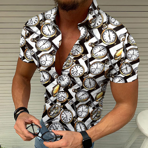 Cool Top Casual Summer Men's Printed Shirt