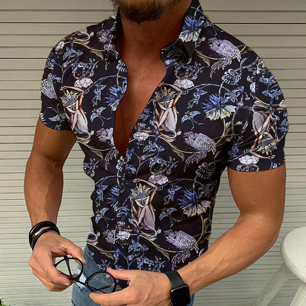 Cool Top Casual Summer Men's Printed Shirt