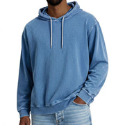 Casual Solid Color Hooded Long-sleeved Sweatshirt Men