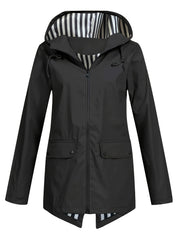 Women's Zipper Hooded Windproof Thin Coat