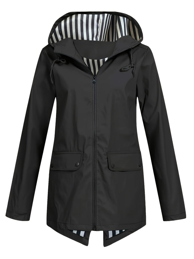 Women's Zipper Hooded Windproof Thin Coat